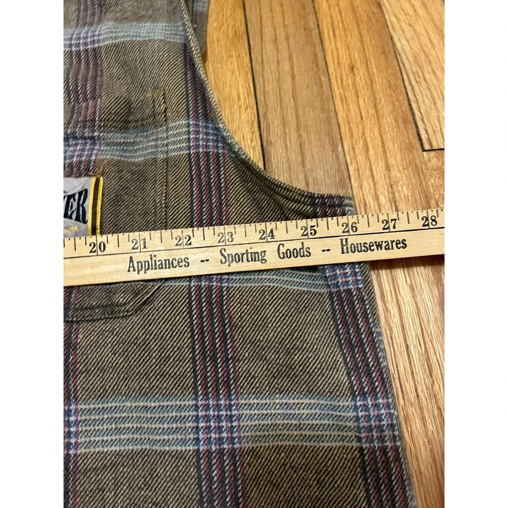 Vintage QUIKSILVER QSD Sleeveless Flannel Vest Hoodie Plaid Baggy Grunge 90s